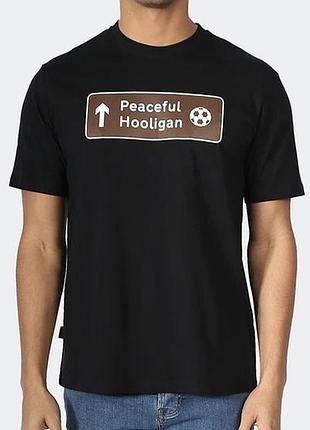 Чоловіча футболка peaceful hooligan чорна унісекс