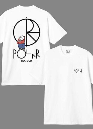 Мужская футболка polar skate co big boy logo белая унисекс полар