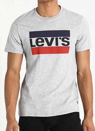 Чоловіча футболка levi's сіра унісекс левіс