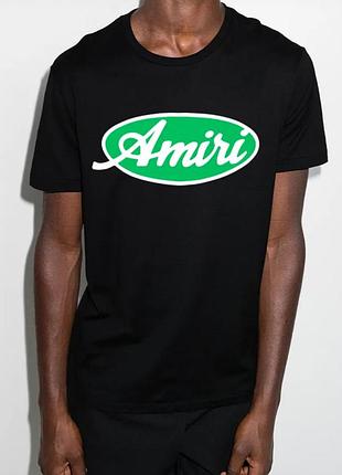 Мужская футболка amiri logo унисекс амири черная