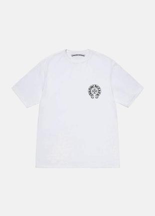 Чоловіча біла футболка chrome hearts logo унісекс хром хартс