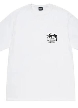 Мужская футболка stussy белая dover street market los angeles унисекс стусси