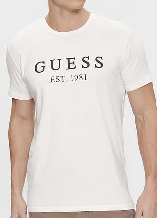 Чоловіча футболка guess біла унісекс гесс