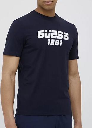 Чоловіча футболка guess темно-синя унісекс гесс