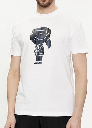 Мужская футболка karl lagerfeld белая карл лагерфельд