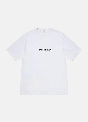 Мужская белая футболка balenciaga bb белая унисекс баленсиага