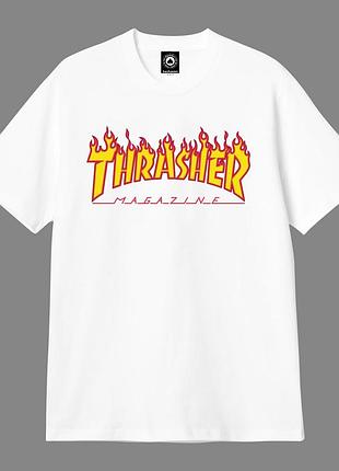 Чоловіча футболка thrasher logo унісекс-трешер біла