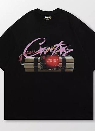 Мужская футболка corteiz logo унисекс кортеиз кортез черная