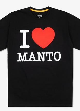Мужская футболка manto i love черная унисекс манто boxing ufc mma wrestling