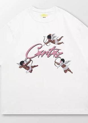 Мужская футболка corteiz angel logo унисекс кортеиз кортез белый