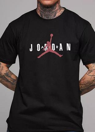 Мужская футболка jordan air черная унисекс джордан