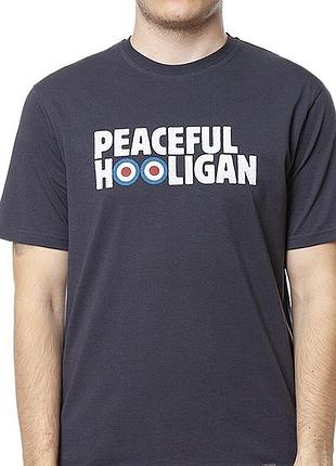 Чоловіча футболка peaceful hooligan чорна унісекс