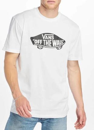 Мужская футболка vans off the wall logo белая унисекс венс