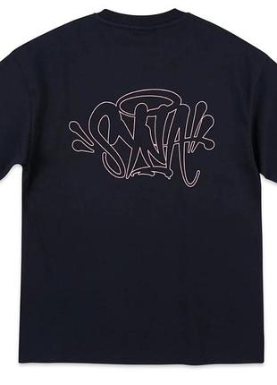 Чоловічі футболки syna world two sides logo унісекс чорні білі sk8