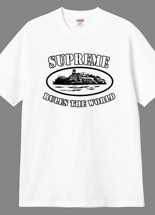 Мужская футболка corteiz supreme logo унисекс кортеиз кортез