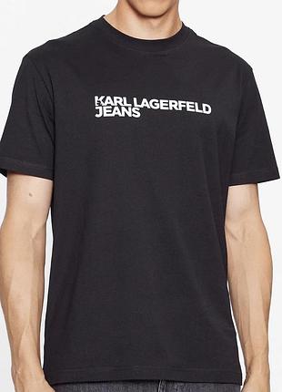 Мужская футболка karl lagerfeld jeans черная карл лагерфельд