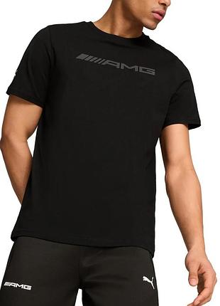 Мужская футболка puma amg logo черная унисекс пума