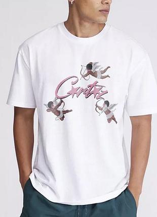 Чоловіча футболка corteiz angels logo унісекс кортеїз кортез білий