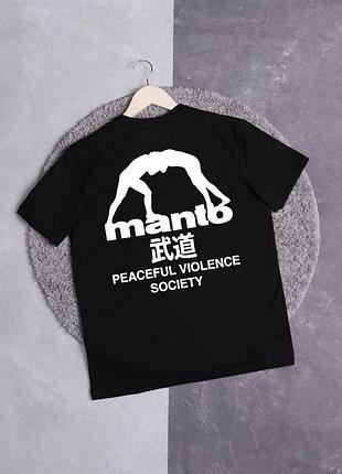 Мужская футболка manto peaceful violence черная унисекс манто boxing ufc mmа