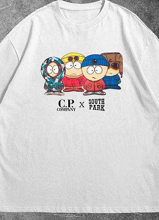 Мужская футболка c.p. company logo унисекс с.п. компани белая