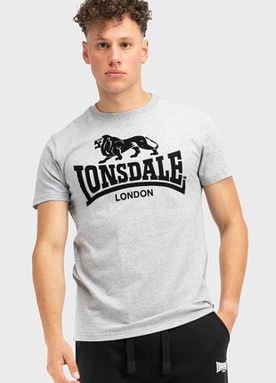 Чоловіча футболка lonsdale london logo сіра унісекс-лонсдейл