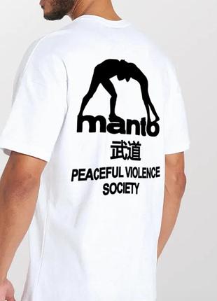 Мужская футболка manto peaceful violence society белая унисекс манто boxing ufc mmа