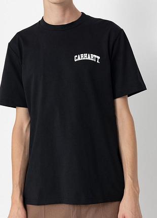 Мужская футболка carhartt logo черная унисекс кархарт