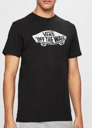 Мужская футболка vans off the wall logo черная унисекс венс