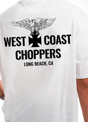 Мужская футболка west coast choppers logo унисекс вест кост чоперс белая