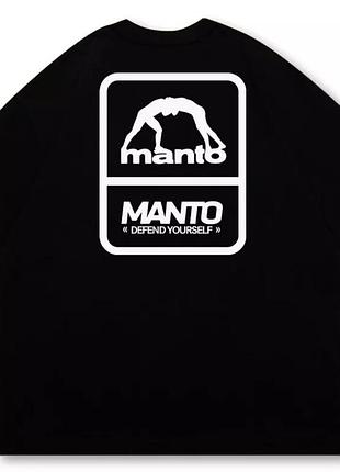 Чоловіча футболка manto defend yourself чорна унісекс-манто boxing ufc mma wrestling