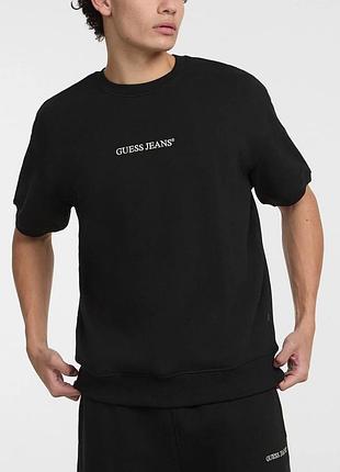 Чоловіча футболка guess logo чорна унісекс гесс
