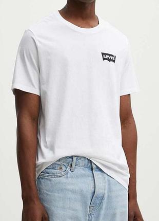Чоловіча футболка levi's logo біла унісекс лівайс