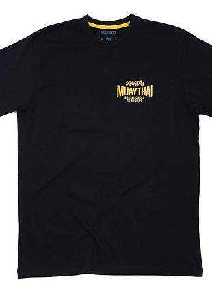 Чоловіча футболка manto muay thai чорна унісекс манто boxing ufc mma wrestling