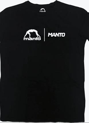 Чоловіча футболка manto чорна манто з борцями