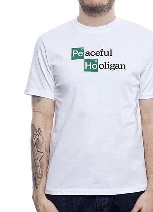 Мужская футболка peaceful hooligan белая унисекс