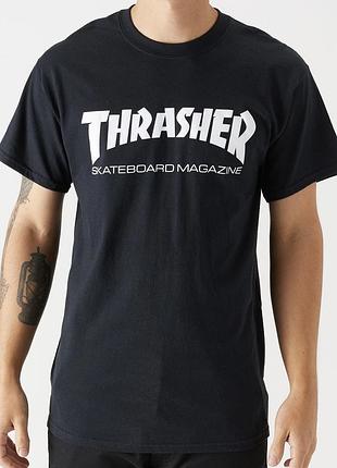 Чоловіча футболка thrasher skateboard чорна унісекс-трешер