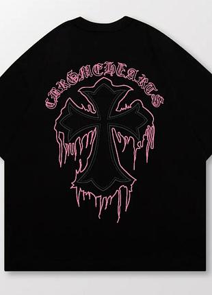 Футболка chrome hearts cross logo черная унисекс хром хартc
