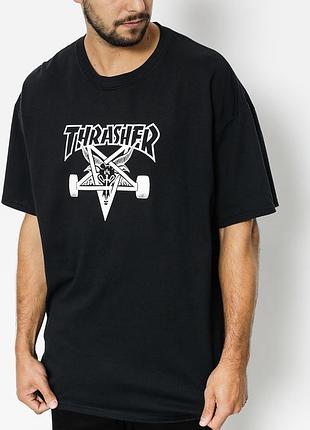 Чоловіча футболка thrasher magazine чорна унісекс-трешер