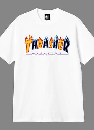 Чоловіча футболка thrasher logo унісекс-трешер біла