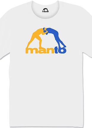 Мужская футболка manto белая унисекс с борцами манто мма ufc bjj