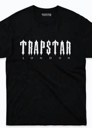 Мужская футболка trapstar london logo черная унисекс трепстар
