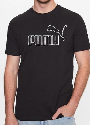 Мужская футболка puma logo черная унисекс пума