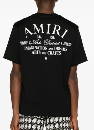 Чоловіча футболка amiri logo унісекс амірі чорний