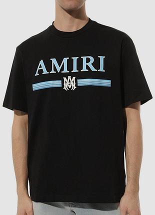 Мужская футболка amiri logo унисекс амири черный