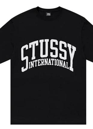 Мужская футболка stussy international черная унисекс тишка
