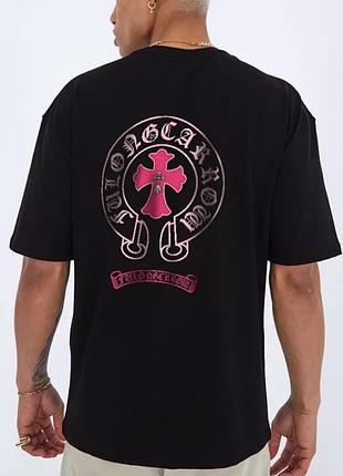 Футболка chrome hearts cross logo черная унисекс хром хартc