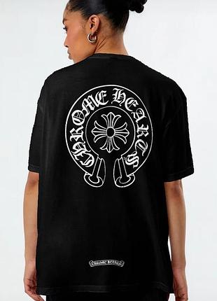 Футболка chrome hearts cross logo черная унисекс хром хартc