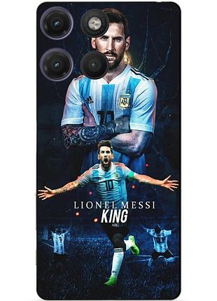 Силиконовый бампер чехол для motorola moto g17 с рисунком messi аргентина месси
