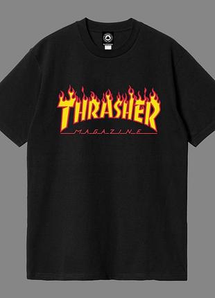 Чоловіча футболка thrasher logo унісекс-трешер чорна