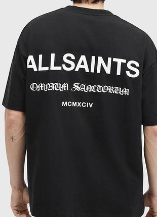 Мужская футболка allsaints london logo черная унисекс